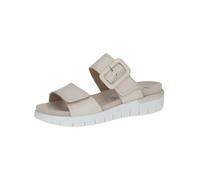 CAPRICE mule femme plate en cuir, Beige (CREAM PERLATO), 38 EU