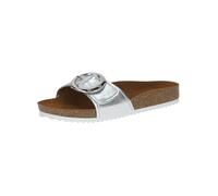 CAPRICE Mules femme en cuir à boucle, Argent (Silver Metal.), 40 EU
