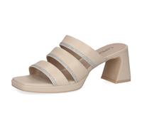 CAPRICE Mules femme en cuir à talon, Crème (Offwhite Nappa), 37 EU