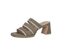 CAPRICE Mules femme en cuir à talon, Vert (Olive Suede), 38 EU