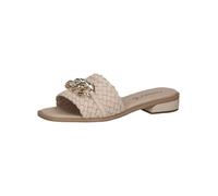 CAPRICE Mules femme en cuir avec semelle anatomique, Crème (Offwhite Nappa), 40 EU