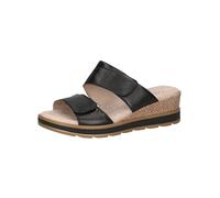 CAPRICE Mules femme en cuir avec semelle anatomique, Noir (Black Softnap.), 38 EU