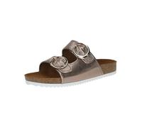 CAPRICE Mules femme en cuir Confortables, Beige (Taupe Metallic), 41 EU