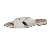 CAPRICE Mules femme en cuir Confortables, Blanc (White Nappa), 38 EU