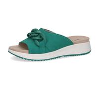 CAPRICE Mules femme en cuir Confortables, Turquoise (Emerald Suede), 39 EU