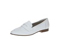 CAPRICE Pantoufles élégantes en cuir pour femme, Nappa blanc., 39 EU