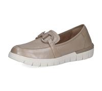 CAPRICE Pantoufles en Cuir pour Femme avec Boucle - Largeur de la Chaussure H, Taupe per Deer, 36 EU
