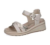 CAPRICE sandale compensée femme en cuir, Blanc (OFFW PERL COM), 38 EU