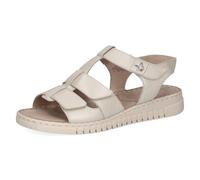 CAPRICE sandale compensée femme en cuir, Blanc (PEARL PERLATO), 36 EU