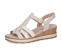 CAPRICE sandale compensée femme en cuir, Blanc (SNOW COMB), 38 EU