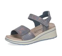 CAPRICE sandale compensée femme en cuir, Bleu (BLUE MULTI), 36 EU