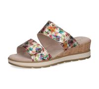 Caprice Sandale compensée Femme en Cuir, Métallisé (Flower Metal.), 41 EU