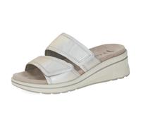 Caprice Sandale compensée Femme en Cuir, Métallisé (Platin Metal.), 38 EU