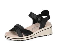 CAPRICE sandale compensée femme en cuir, Noir (BLACK COMB), 38 EU