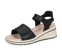 CAPRICE sandale compensée femme en cuir, Noir (BLACK NAPPA), 40 EU