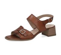 CAPRICE sandale femme à talon en cuir, Marron (COGNAC NAPPA), 38 EU