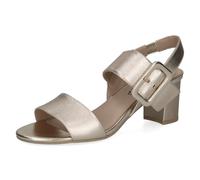 CAPRICE sandale femme à talon en cuir, Métallisé (LT.GOLD METAL.), 36 EU