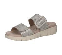Caprice Sandale Femme en Cuir, Blanc (OFFWHITE/Silv.), 39 EU