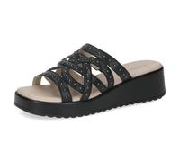 Caprice Sandale Femme en Cuir, Noir (Black Nappa), 38 EU