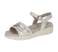 CAPRICE Sandale femme plate, Blanc (OFFWHITE COMB), 38 EU