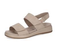 CAPRICE sandale plate femme en cuir, Beige (BEIGE SPARKLE), 41 EU