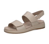 CAPRICE sandale plate femme en cuir, Beige (CREAM PERLATO), 42 EU