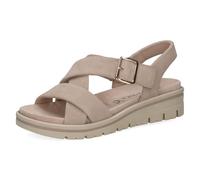 CAPRICE sandale plate femme en cuir, Beige (SAND SUEDE), 41 EU