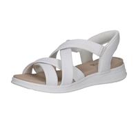 CAPRICE sandale plate femme en cuir, Blanc (WHITE SOFTNAP.), 41 EU