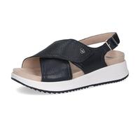CAPRICE sandale plate femme en cuir, Bleu (OCEAN DEER), 39 EU