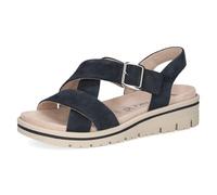 CAPRICE sandale plate femme en cuir, Bleu (OCEAN SUEDE), 39 EU