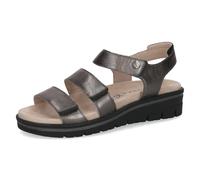 CAPRICE sandale plate femme en cuir, Gris (DK GREY METAL.), 39 EU
