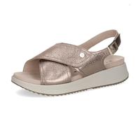 CAPRICE sandale plate femme en cuir, Marron (TAUPE MET.DEER), 38 EU