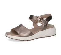 CAPRICE sandale plate femme en cuir, Marron (TAUPE METALLIC), 39 EU