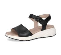 CAPRICE sandale plate femme en cuir, Noir (BLACK NAPPA), 40 EU
