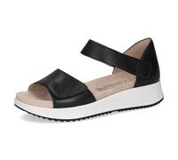 CAPRICE sandale plate femme en cuir, Noir (BLACK NAPPA), 40 EU
