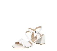 CAPRICE sandale femme à talon en cuir, Blanc (WHITE NAPPA), 41 EU
