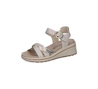 CAPRICE sandale compensée femme en cuir, Blanc (OFFW PERL COM), 39 EU