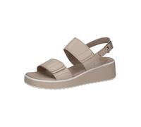 CAPRICE Sandales à talon compensé femme en cuir compensées, Crème (Offwhite Nappa), 38 EU