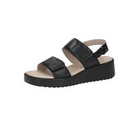 Caprice Sandales à talon compensé femme en cuir Nappa Noir 38 EU
