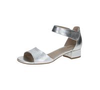 CAPRICE Sandales à talon femme en cuir avec brides, Argent (Silver Metal.), 38 EU