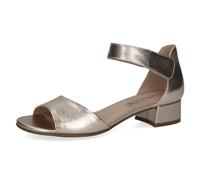 CAPRICE Sandales à Talon Femme en Cuir avec Brides, Métallique (Platin Metal.), 37 EU
