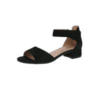 Caprice Sandales à talon femme en cuir à brides – Daim noir – Taille 39 EU