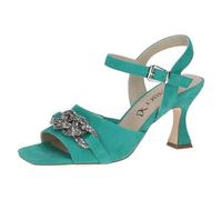 CAPRICE Sandales à talon femme en cuir avec brides, Turquoise (Emerald Suede), 36 EU