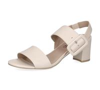 CAPRICE Sandales à talon femme en cuir avec semelle intérieure, Crème (Cream Perlato), 39 EU