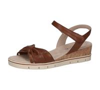 CAPRICE Sandales à talon femme en cuir avec semelle intérieure, Marron (Cognac Nappa), 37 EU