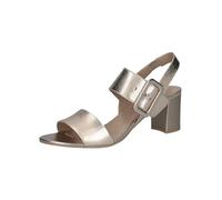 CAPRICE Sandales à Talon Femme en Cuir avec Semelle intérieure, Métallique (Platin Metal.), 38 EU