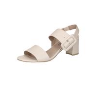 CAPRICE Sandales à Talon Femme en Cuir avec Semelle intérieure, Crème (Cream Perlato), 38,5 EU