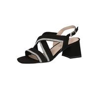 CAPRICE Sandales femme à talon avec strass avec brides, Noir (Black Suede), 40 EU