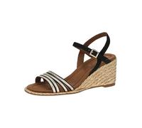 CAPRICE Sandales Femme à Talon compensé à Bride réglable été, Noir (Black/Gold), 39 EU