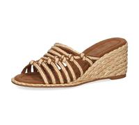 CAPRICE Sandales Femme à Talon compensé véganes, Marron (Bast), 39 EU